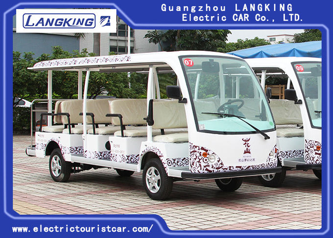 Άσπρο αυτοκίνητο επίσκεψης τουριστών ηλεκτρικό με 14 καθίσματα χρησιμοποιημένο μπαταρία 72V 5.5KW 0